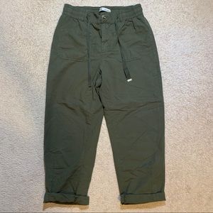 Zara Olive Green Tie-Waist Pants